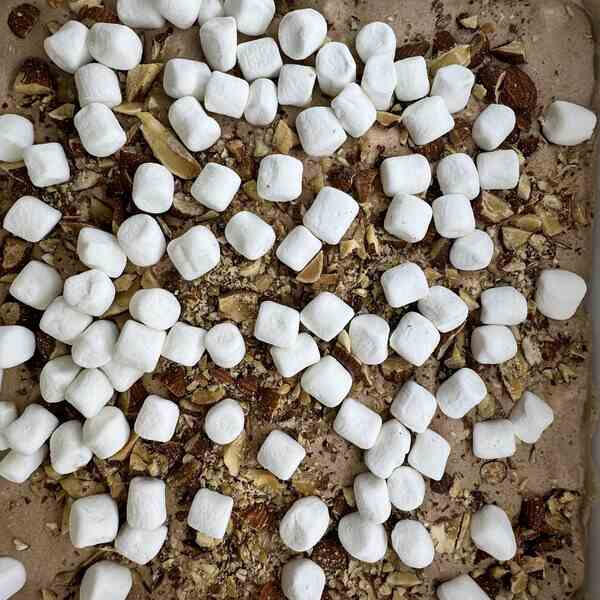 Rocky Road handcrafted Ice cream at La Michoacana de Tocumbo in Santa Fe Springs